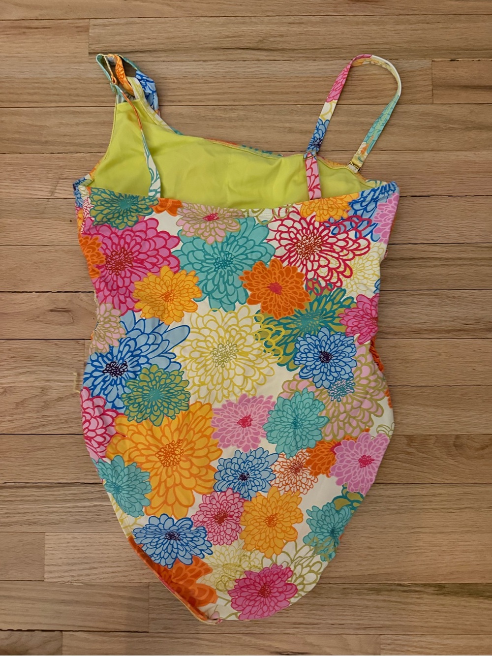 🌺Flattering Floral One-Piece Swimsuit - Multicolor, Ruching, Sz 12. Bleu by Rod - Picture 4 of 5